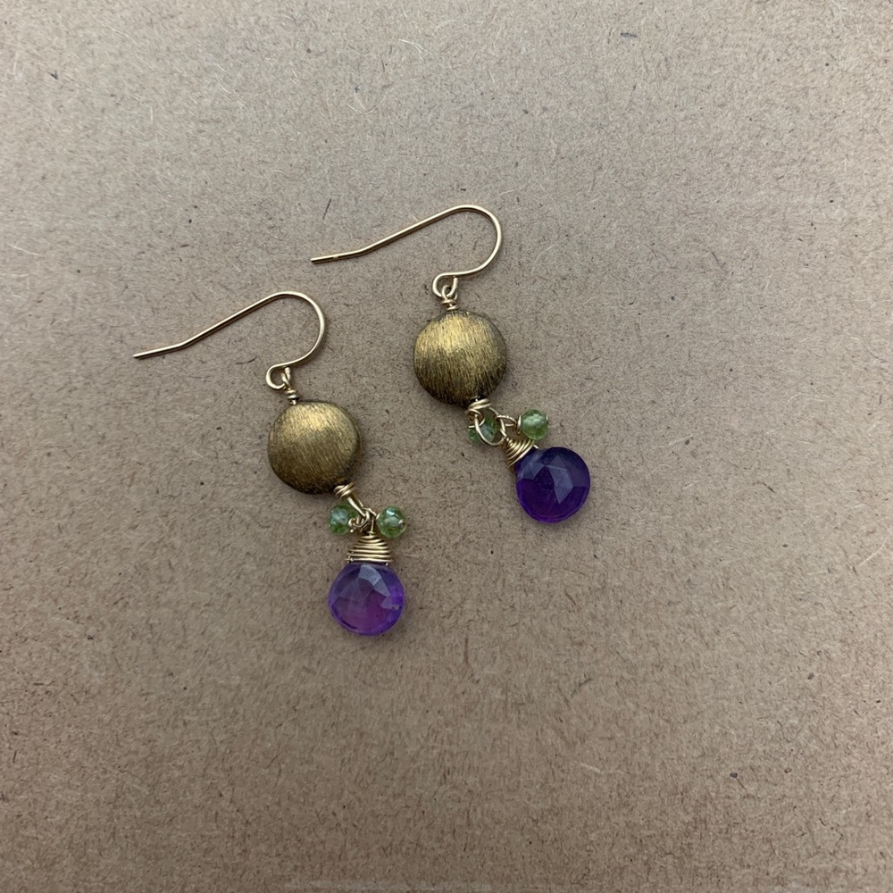 Semiprecious amethyst and citrine earrings